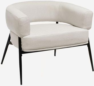 Sweeek Sill&oacute;n De Tela Con Respaldo Curvo Y Patas De Metal