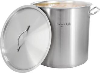 MegaChef Professional Kitchen 52.8 Quart Round Stainless Steel Stock Pot with Lid in Silver at Nordstrom