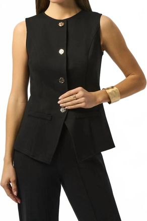 Joseph Ribkoff Heavy Knit Fitted Vest In Black