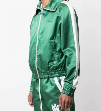 Amiri Zip Track Stripe Jacket- Tennis Green / White