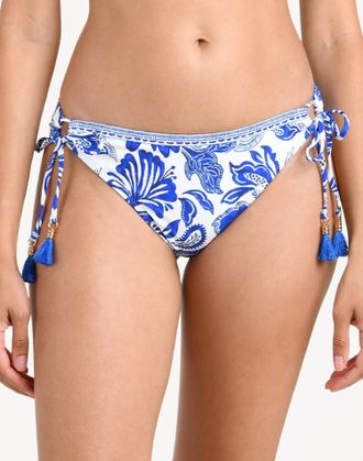 La Blanca Brocade Adjustable Hipster Swim Bottoms In Botanical Lapis
