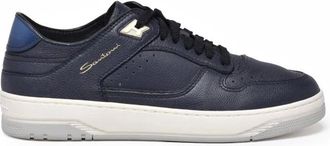 Santoni Schoenen, Heren, Blauw, 41 EU, Leer, Sneaker Martellata