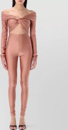 Andamane off shoulder cut out knot jumpsuit