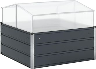 vidaXL Jardinera Gris Antracita 100 X 100 X 77 Cm Acero Galvanizado Vidaxl