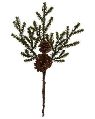 Nearly Natural Set of 12 19In. Pine & Pinecone Artificial Flower Bundle