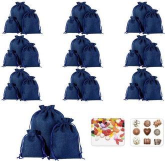 OEM Juego De 30 Bolsas De Lino Con Cord&oacute;n Ajustable, 3 Tama&ntilde;os (10 Bolsas Por Tama&ntilde;o), Bolsas Peque&ntilde;as De Tela Para Rellenar, Halloween, Pascua