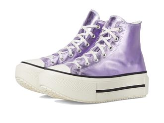 Converse Chuck Taylor All Star Lift Double Stack Metallic Shoes Light Purple/Egret/Black : Mens 9.5 - Womens 11.5 Medium, Canvas