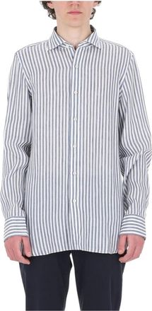 Finamore Casual Shirts - Heren - Casual Overhemden - Blauw - 2XL - Leer - Overhemden