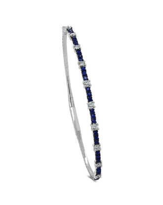 Sabrina Designs 14K 1.12 Ct. Tw. Diamond & Sapphire Flexible Bangle Bracelet