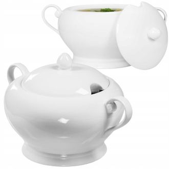 OEM Espiradora De Porcelana Blanca Para Sopa De 2,5 L Con Tapa