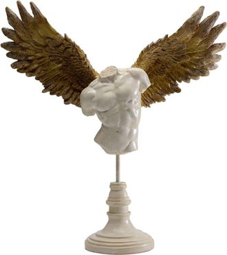 Kare Design Figura decorativa masculina de poliresina beige y oro