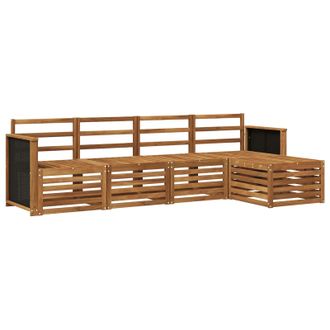 vidaXL Conjunto De Sof&aacute;s De Exterior 5 Pcs Natural Vidaxl