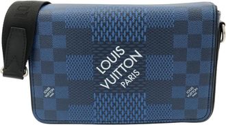 Louis Vuitton Blue Marine Marine Blue Coated Canvas Shoulder Bag (Pre-Owned)