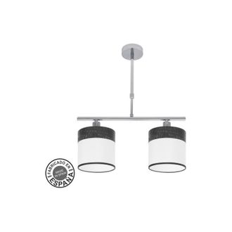Fabrilamp Lampara Cloe 2xe14 Cromo/blanca-madera Negra Regx43x14 Cm - Fabrilamp