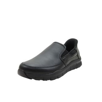 Skechers Mens Nampa Broxtin Work Shoes, Black Leather/Synthetic, 8 UK