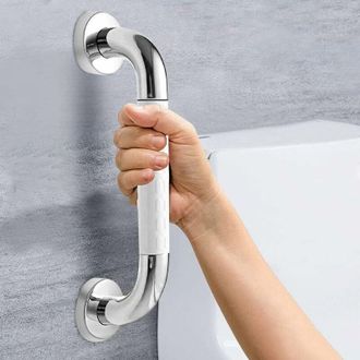 OEM Barra De Apoyo Para Ducha (50 Cm, Blanca), Barra Antideslizante Con Asa, Barra De Apoyo De Acero Inoxidable Para Montaje En Pared, Barra De Seguridad 