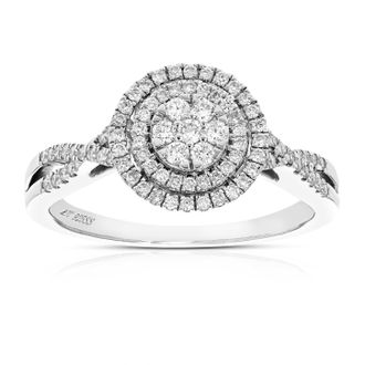 Vir Jewels 2/5 cttw Lab Grown Diamond Engagement Ring in Sterling Silver For Women