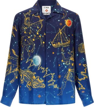 Casablanca Blue Silk Mens Blouse