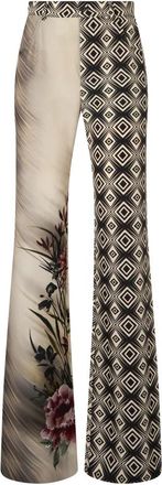 Alberta Ferretti Elegante Wijde Broek - Dames - Wijde Broeken - Veelkleurig - XL - Polyester - Broeken