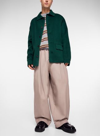 Marni Mens Pleated cuffed loose barrel-leg pant