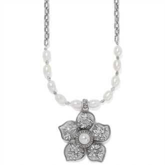 Brighton Kyoto In Bloom & Pearl Cherry Blossom Pendant Necklace In Silver