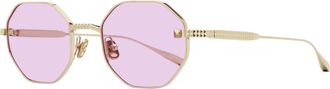 Valentino Womens Titanium V-Stud Sunglasses VLX-122 A Gold 52mm