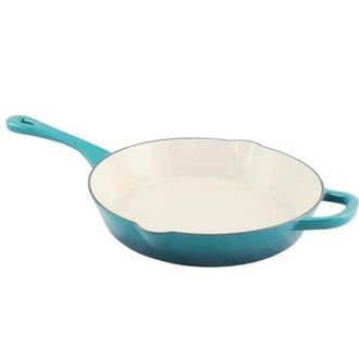 Crock-pot 12 in. Round Enameled Cast Iron Skillet in Blue at Nordstrom