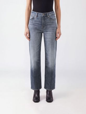 7 For All Mankind Jeans Lotta a vita alta con gamba larga in denim di cotone