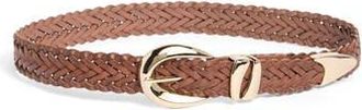 Vince Camuto Sculptural Buckle Woven Leather Belt in Vachetta at Nordstrom Rack, Size X-Large