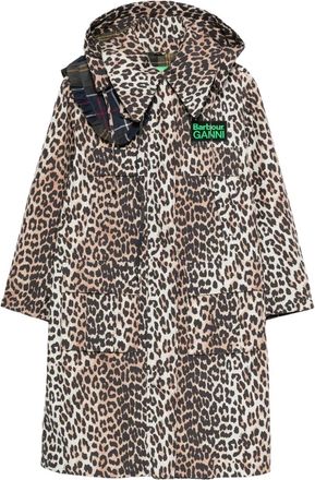 Barbour x Barbour x Ganni Cappotto leopardato con cappuccio - Toni neutri