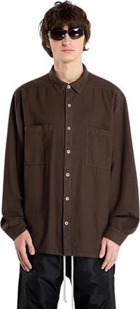 Rick Owens Camicia Jumbo Overshirt - Heren - Casual Overhemden - Bruin - M - Katoen - Overhemden