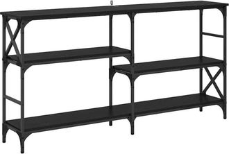 vidaXL Console Table Black Oak 150 x 29 x 76.5 cm Engineered Wood vidaXL