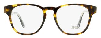 Ermenegildo Zegna EZ5261 Keyhole Square Eyeglasses - Havana