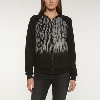 Roberto Cavalli Gym Grey/black Mohair Double Jersey Jacket