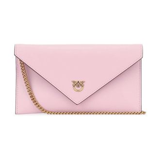 Pinko Cross Body Bags, female, Pink, Size: ONE SIZE Flat Purse Mini Vitello Seta