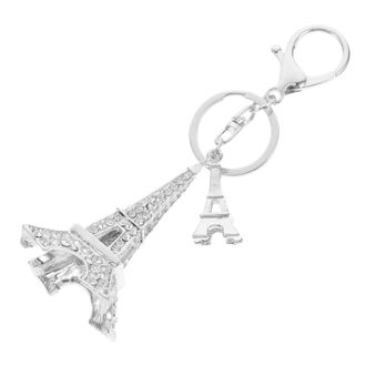 Aboofan Elegant Eiffel Tower Keychain Zinc Alloy Decorative Keyring Rhinestone Backpack Charm for Valentines Day Birthday