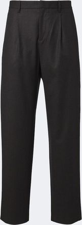 Agnona Pantalones rectos de lana plisados