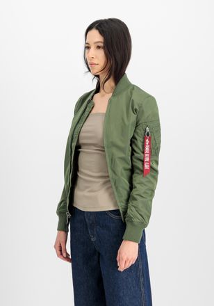 Alpha Industries Bomberjacke ALPHA INDUSTRIES MA-1 TT Light W, Damen, Gr. XS, gr&uuml;n (sage, gr&uuml;n), Obermaterial: 100% Nylon, Futter: 100% Nylon, Jacken Bomberjacke