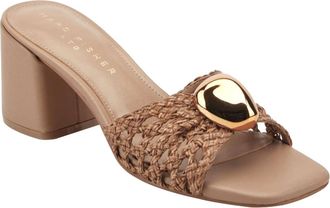 Marc Fisher Womens Farrel Woven Mule Sandal In Medium Natural