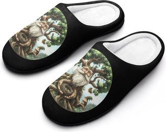 Generic Talking Tree Mens House Slippers Memory Foam Washable Cotton Slip on Home Shoes