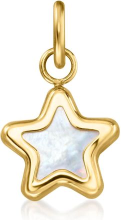 RS Pure by Ross-Simons Italian Mother-Of-Pearl Star Charm in 14kt Yellow Gold