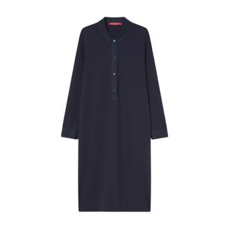 Marina Rinaldi Dames, Jurken, Blauw, Maat: M Katoen