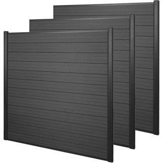 Hhg Frangivento fendivista 3x pannelli privacy Sarthe wpc alluminio premium 560cm antracite