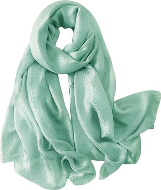 Lina & Lily Shimmer Sheen Scarf Shawl Wrap for Wedding Evening Dress Sheer Lightweight (Mint Green)