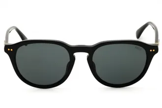 Polo Ralph Lauren 0PH4221F Round Acetate Sunglasses - Black