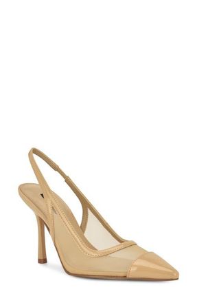 Nine West Jermain Slingback Pointed Toe Pump in Medium Natural at Nordstrom, Size 10.5