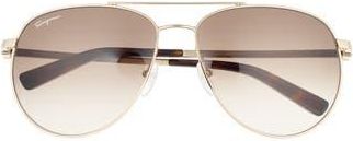 Ferragamo 60mm Aviator Sunglasses in Gold at Nordstrom Rack