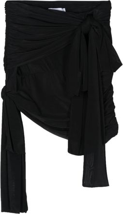 Blumarine bow-detail draped skirt - women - Elastane/Polyamide/Polyamide/Elastane - 42 - Black
