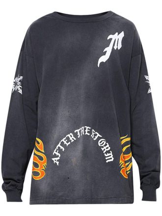 Saint Mxxxxxx graphic-print long-sleeve T-shirt - Black
