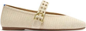 Rothy's The Max Buckle Mary Jane Flat in Cream Woven at Nordstrom, Size 10.5